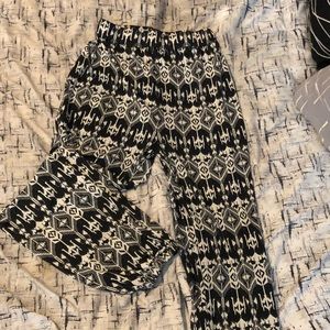 Black and white aztec pattern pants